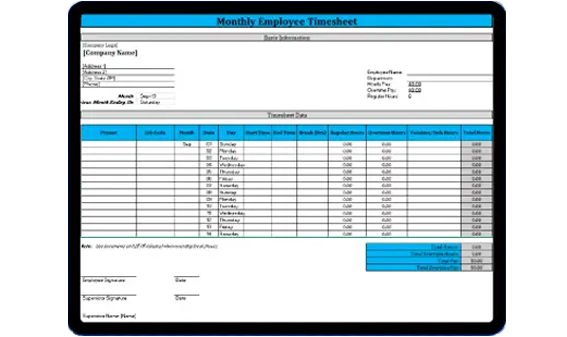 timesheet template excel