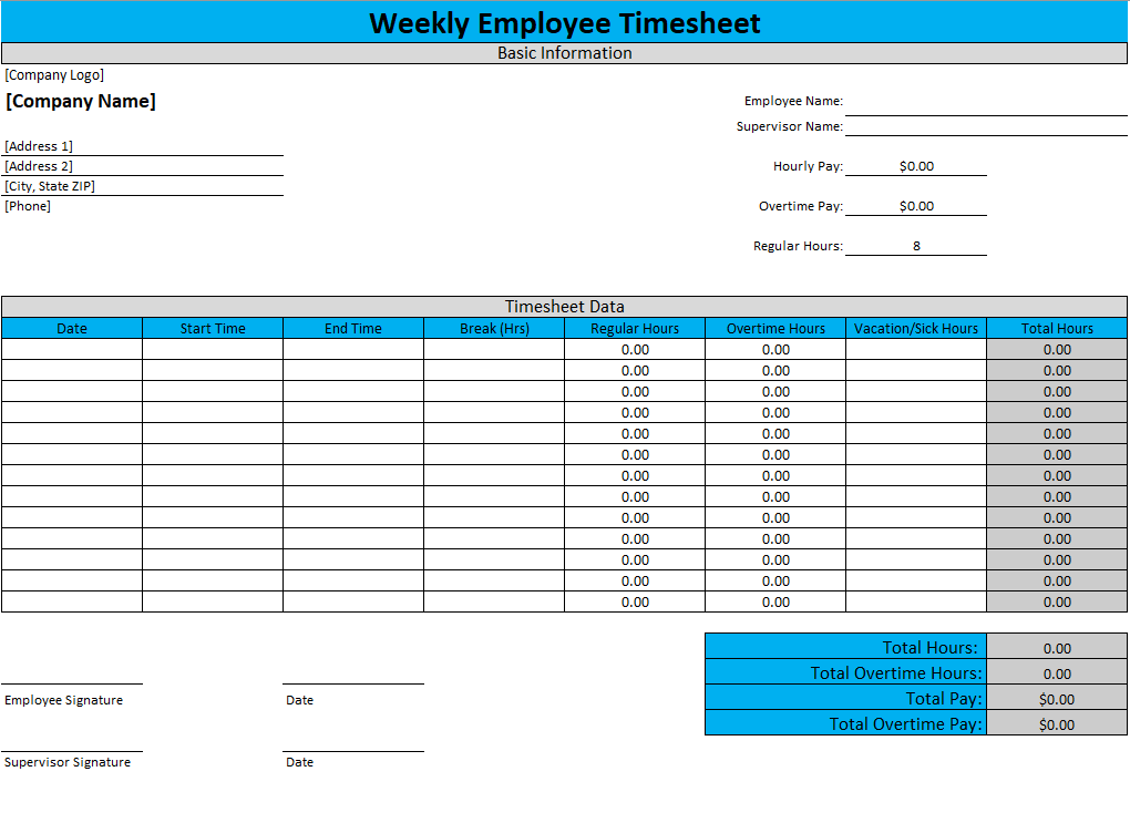 Download Our Free Weekly Timesheet Template Replicon